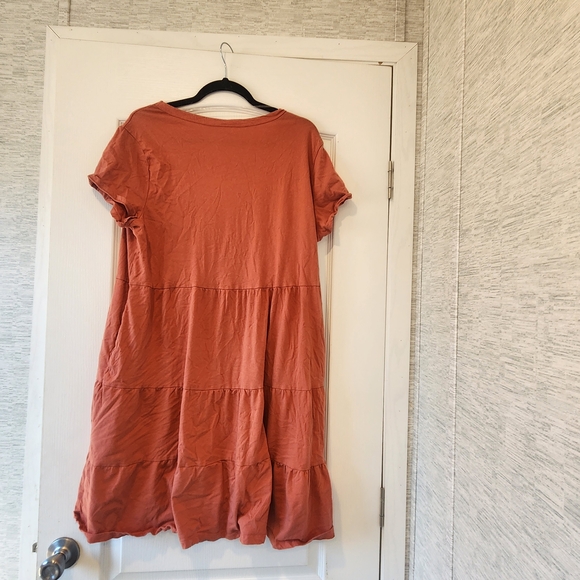 Time and Tru Terracotta Midi Dress Size XL Euc - Picture 3 of 3